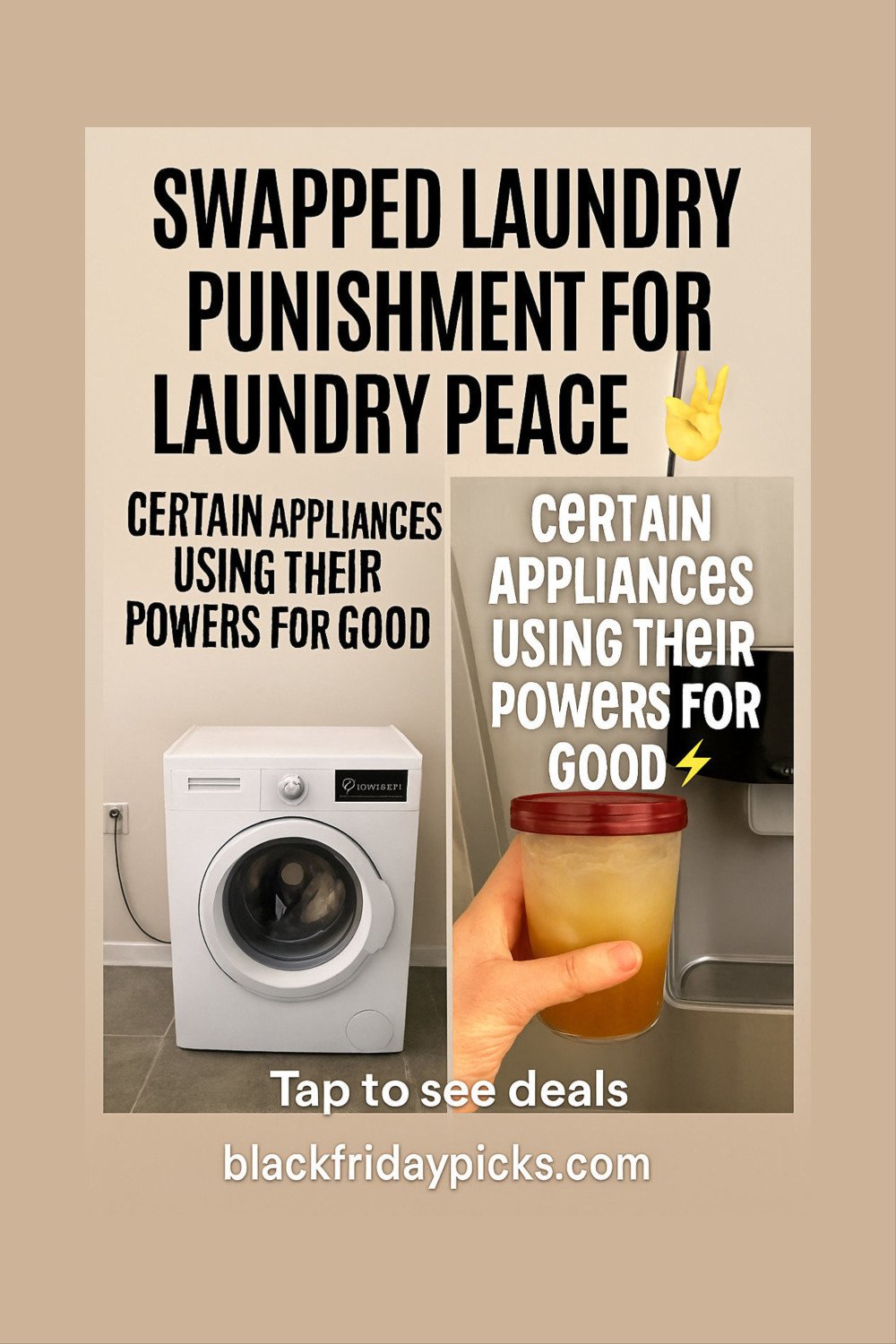 Mini fridge vs. laundry chaos meme